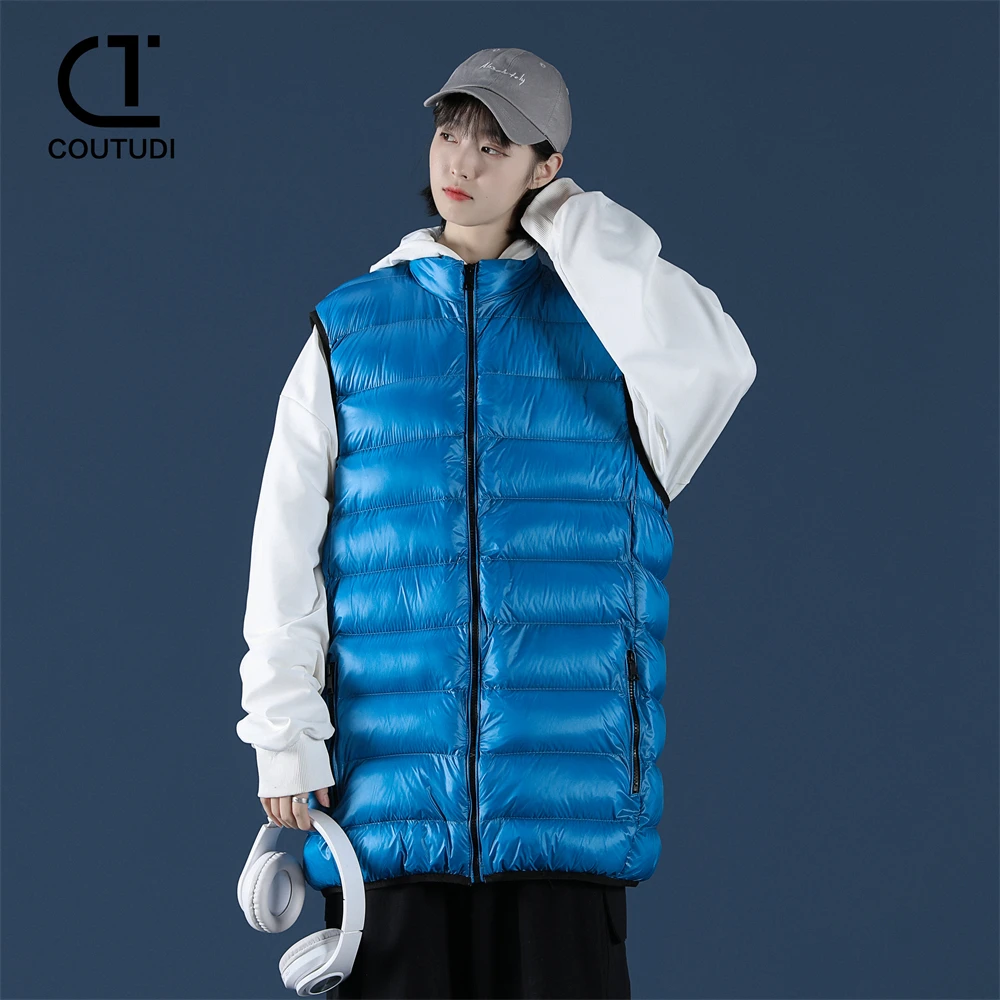 COUTUDI-Sleeveless Puffer Jacket for Women, Ultra Light, Packable, Warm White Duck Down Vest Coat, Lightweight Outwear,Waistcoat