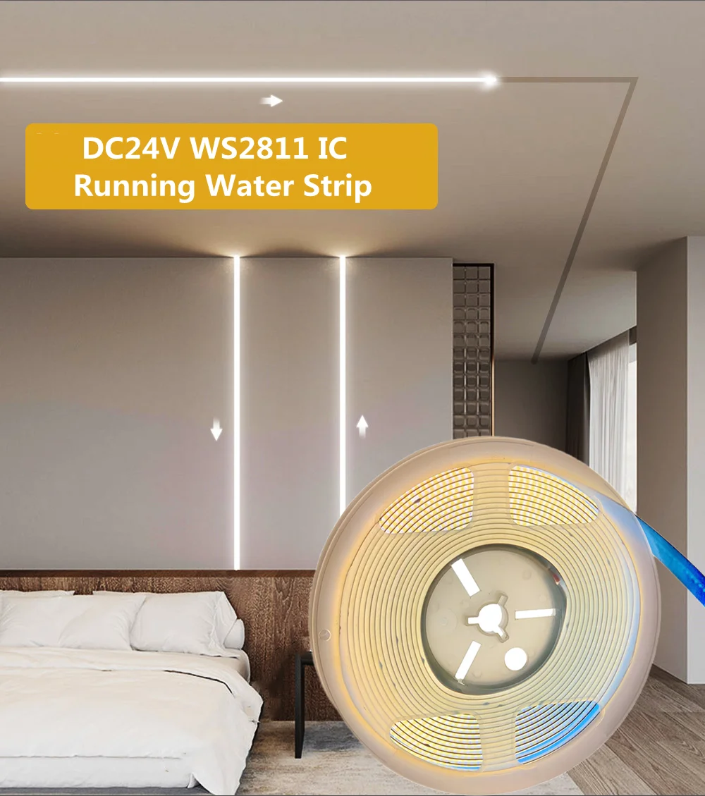 12V 5m LED Strip Tape Light Chasing Effects with Control IC Auto Run Cool  White - China LED Strip Light, Bed Light