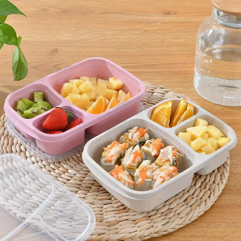 Bento Box Microwave Tiny Bento Organizer With 3 Grid Portable Heat Proof  Food Fruit Storage Holder Kids Adults Office Launch Box - AliExpress