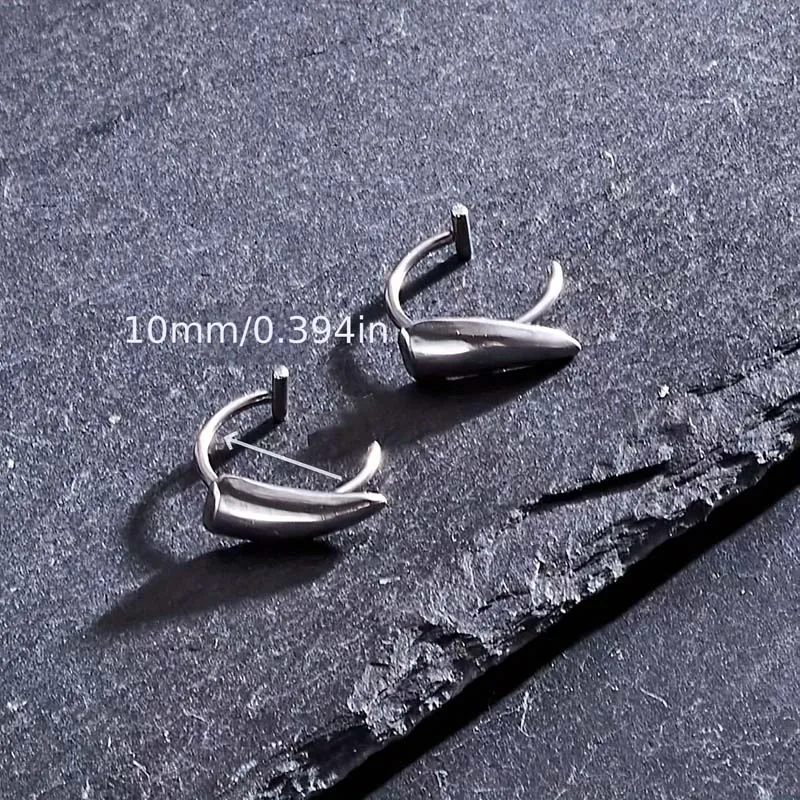 Stainless Steel Gothic Sharp Teeth Lip Clip Men Punk Non