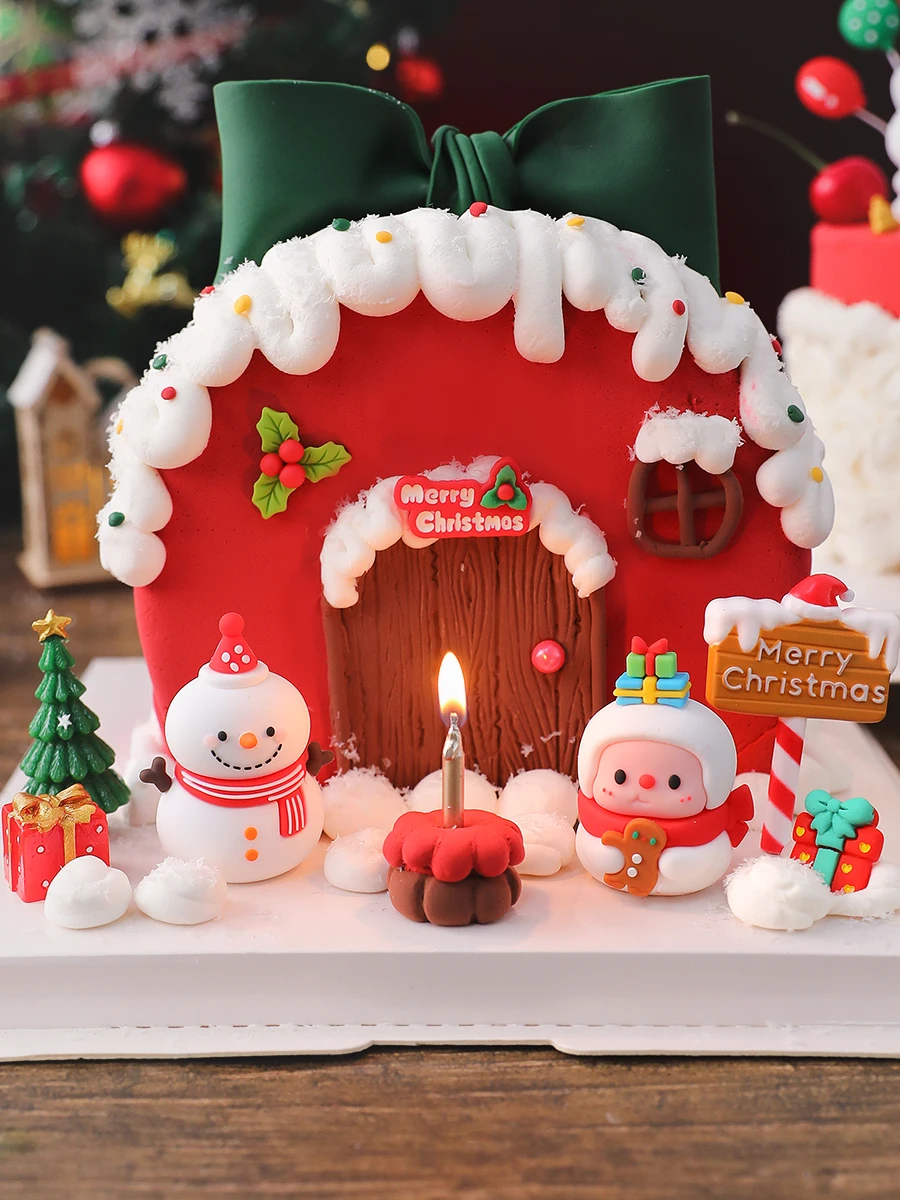 Lot De 13 Décorations De Gâteaux De Noël, 12 Décorations De