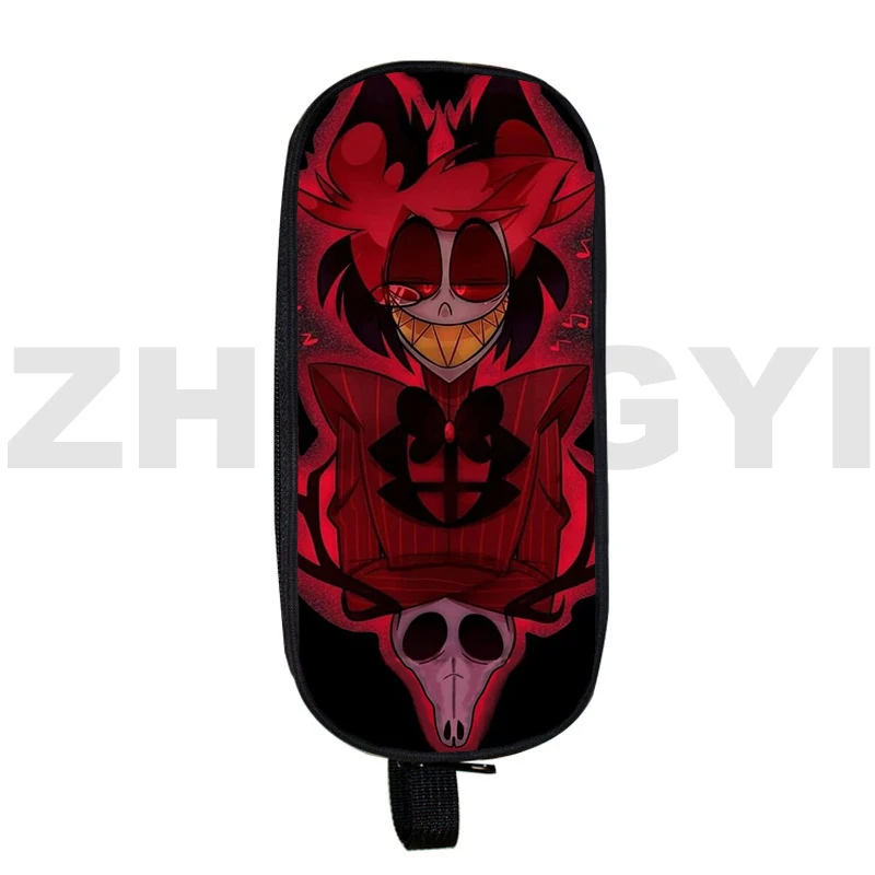 

Пенал с мультяшным рисунком Hazbin, двухслойная вместительная сумка для ручек в отеле, симпатичная школьная сумка для канцелярских принадлежностей, сумки для хранения, Детская сумка для макияжа