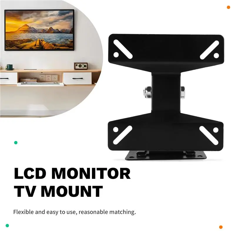 AY14 -TV 벽걸이 브래킷 LCD 모니터 TV 마운트 범용 VESA 홀더 10-24인치 평면 스크린 LED 디스플레이용 15Kg 하중 용량