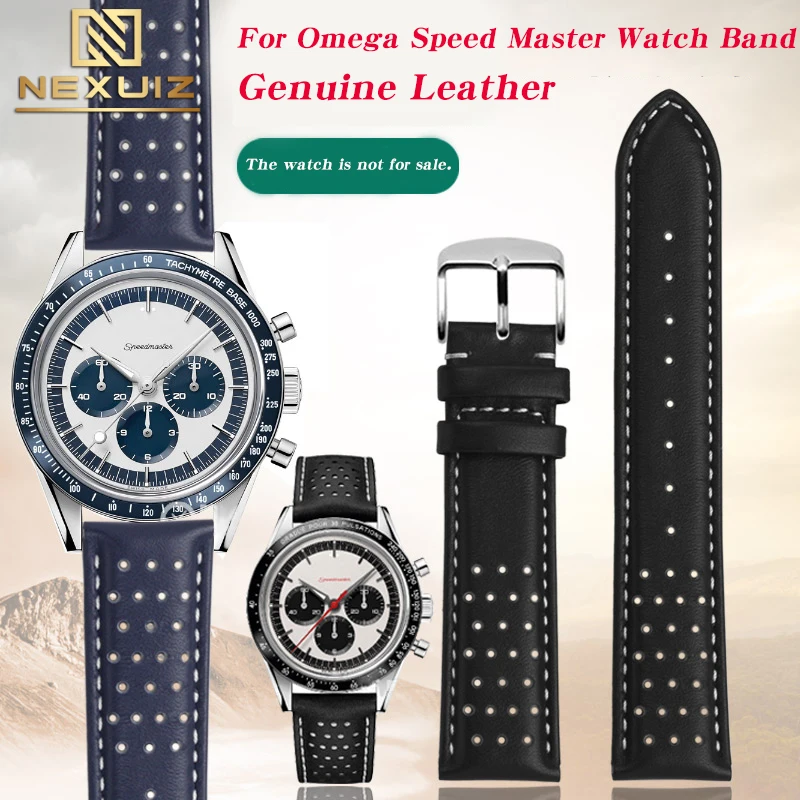 Cinturino Per Orologio Da Uomo In Pelle Per Omega Speedmaster 311.32.40 Cinturino Da Uomo 19Mm Bracciale Universale In Pelle Bovina Morbido E Impermea