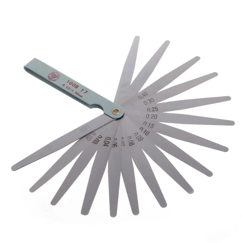 Feeler Gauge 17 Blades Thickness Gauges Measurment Tool Gap Wedge 0.02-1mm For Engine Valve Adjustment Percision Measuring Tools feeler gauge