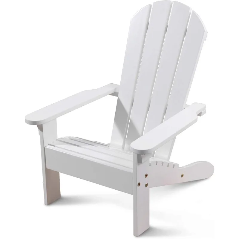

Wooden Adirondack Children's Outdoor Chair, Kid's Patio Furniture, White, Gift for Ages 3-8