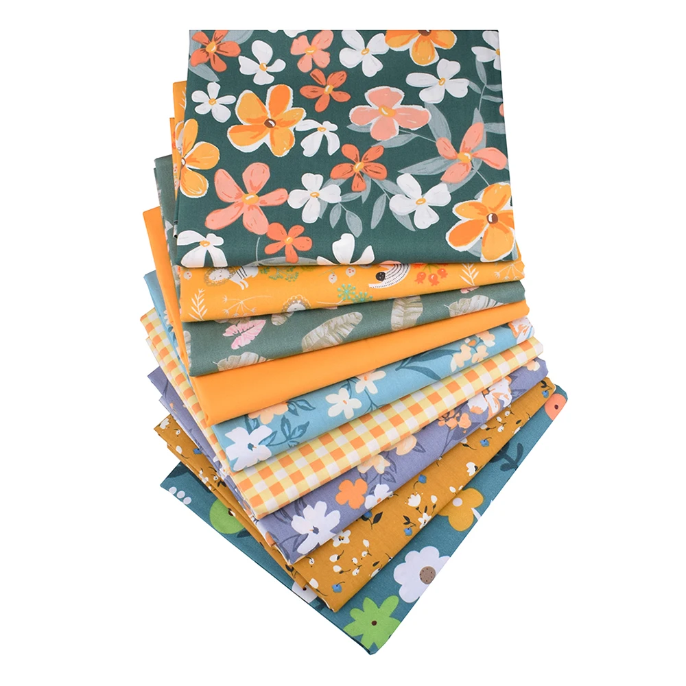 Chainho,Printed Twill Weave Cotton Fabric,Patchwork Cloth Bundle,DIY Quilting Sewing Material,20x25cm Or 40x50cm Per Piece