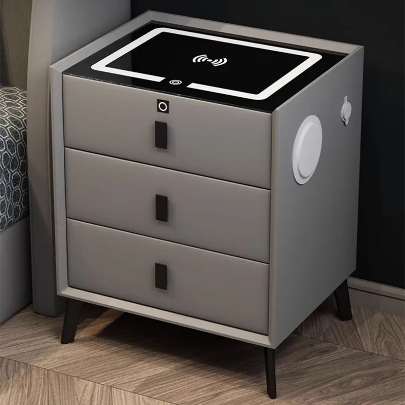 Smart Solid Wood Nightstand with Wireless Charging 1