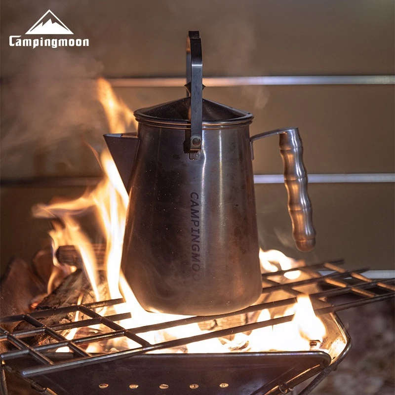 Campingmoon-キャンプティーケトル、ステンレス鋼、大容量、手作りコーヒーポット、ファイアケトル、SW-6 Campingmoon-キャンプティーケトル、ステンレス鋼、大容量、手作り