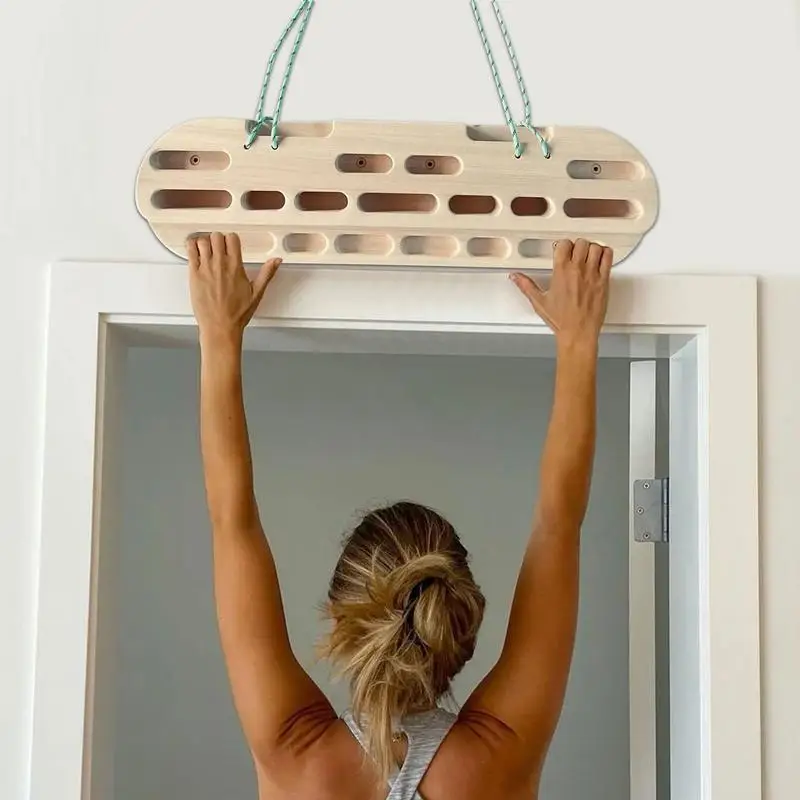

Wooden Hang Board Rock Climbing Fingerboard Doorway Hand Strengthener Equipment for Training Finger Grip and Pull Up