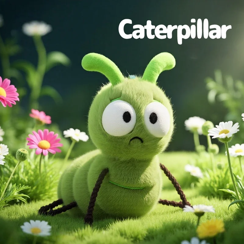 16cm Cartoon Funny Insect Series Plush Toy Soft Cute Caterpillar Stuffed Animal Ideal Birthday Gift for Kids Girls & Boys