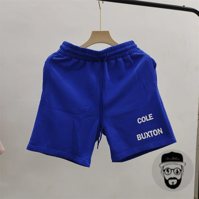 100% cotton simple solid color men's Cole Buxton shorts with letter print casual loose drawstring sports shorts