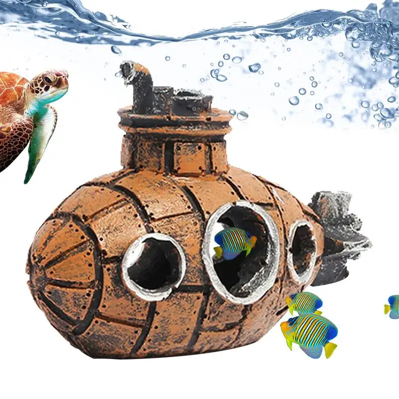 AquariumBubblerDecorRetroSubmarineAquariumDecorationsArtificial