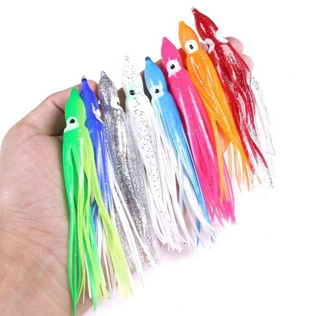 Fishing Lures 20 pcs/lot Large Soft Rubber Squid Skirts Octopus Jigs Soft  Sea