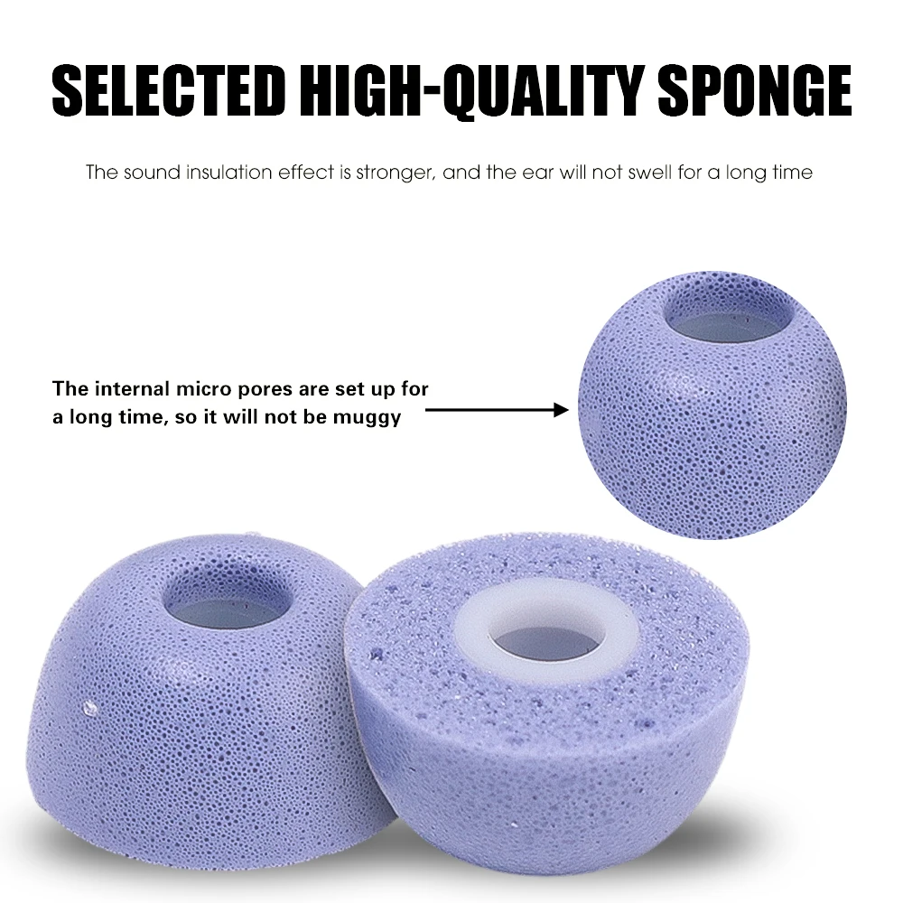 Memory Form Ear Tips Anti-slip Earpads for Samsung Galaxy Buds 2 Pro Noise Reduction Ear Stopper Caps for Galaxy Buds 2 Pro