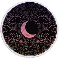 Mandala Round Beach Towel Sun Moon Shower Bath Towels Creative Abstract Sandless Bohemian Beach Blanket Cover 2