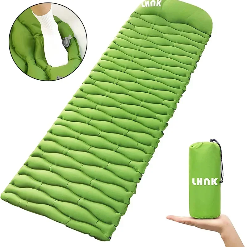 Description Picture 2 of itemInflatable Waterproof Thickened Moisture-proof Air Camping Cot Mattress for Outdoor Hiking Sleeping Pad with Pillow Picnic