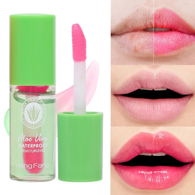 

Color Changing Lip Gloss Fruit Aloe Vera Lip Oil Natural Lasting Moisturizing Reduce Lip Lines Jelly Plump Lips Care Cosmetics