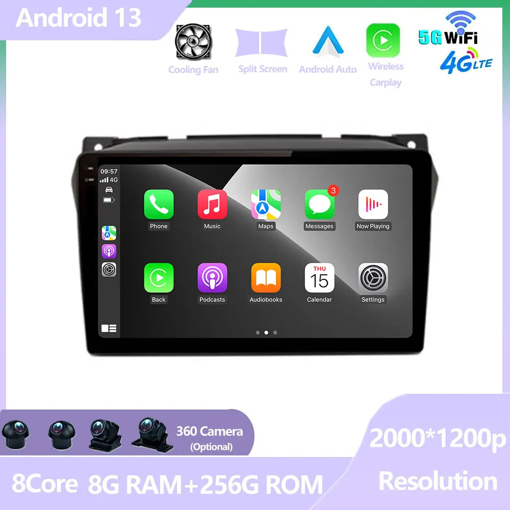 

9 Inch For Suzuki Alto 2009 - 2016 Auto Radio Android 13 Car Multimedia Player Navigation Screen 5G WIFI DSP Stereo BT Carplay