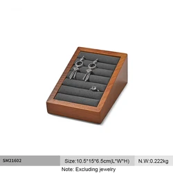 Elegant Wooden Ring Display & Organizer (Gray S)