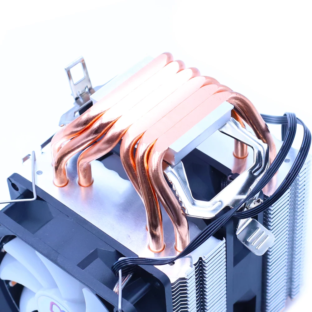 Heatpipes 4pin Rgb Pwm Silencioso Cpu Cooler Radiator 130w para Intel Lga 1150 1151 1155 1200 1366 2011 X79 X99 Am3 Am4 Ventilador Ventiladores e resfriadores - Imagem 3