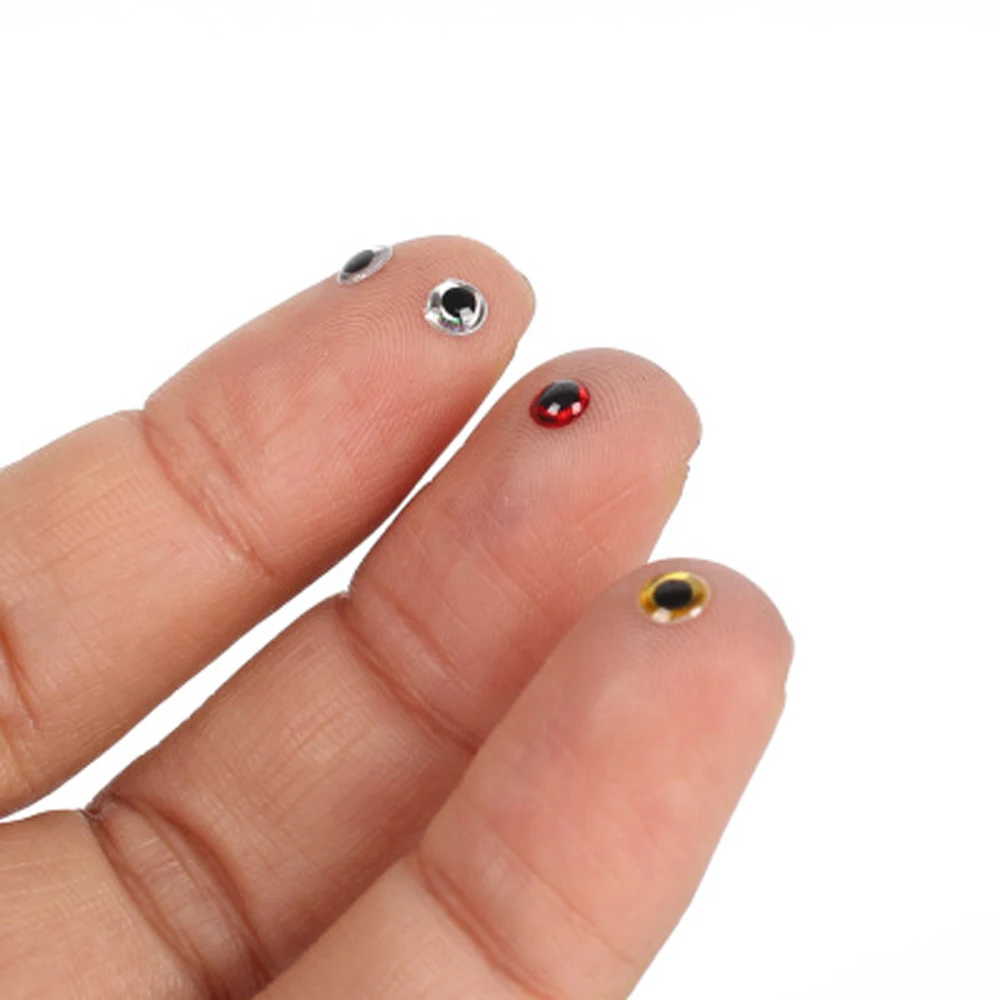 500/1000PCS Fishing Lure Eye 3D Lifelike Realistic Artificial Holographic Fake Eyes 3/4/5/6/7/8/9/10/11/12mm for Fly Tying Lures 4