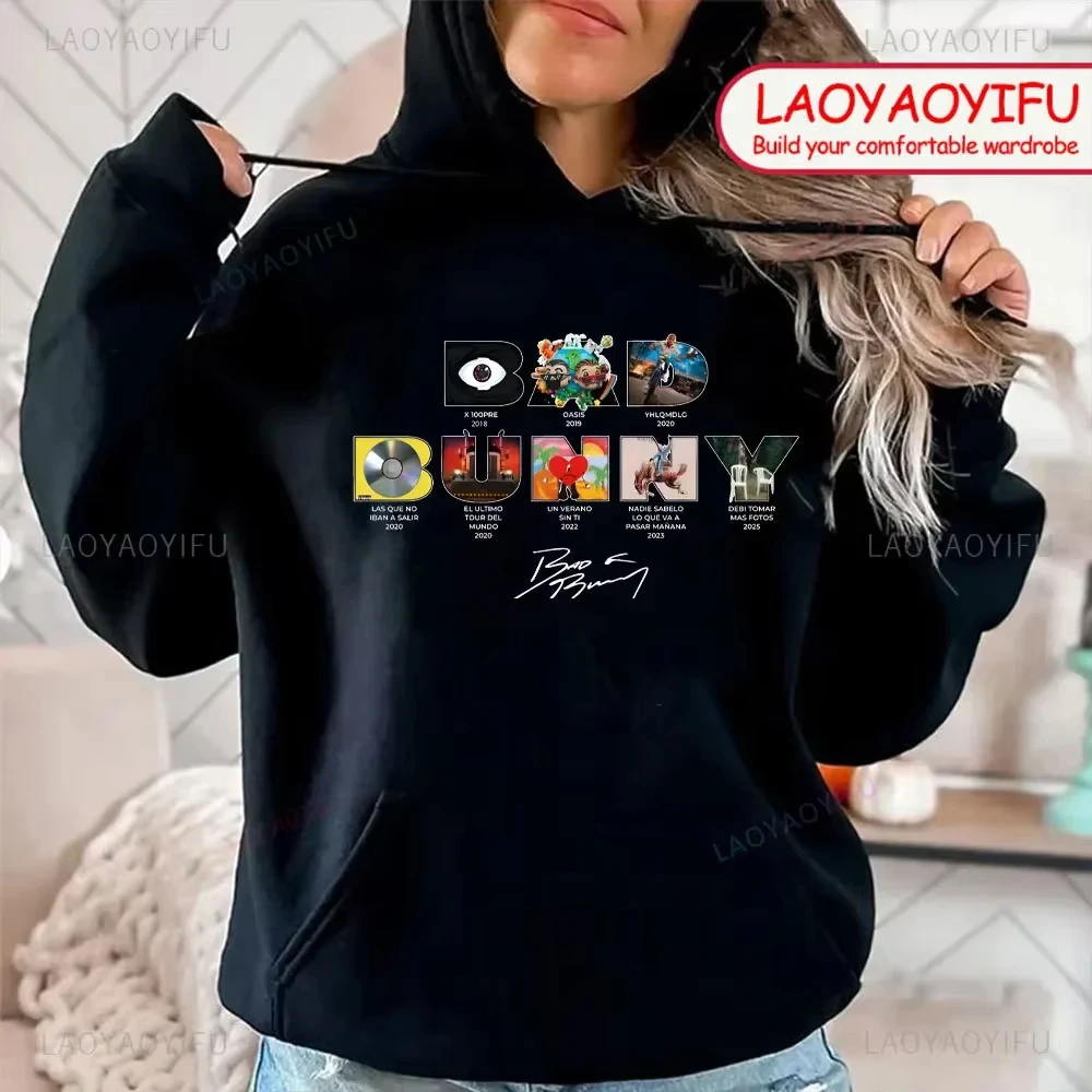 2025 Bad Bunny Neues Album Nadie Sabe Lo Que Va A Pasar Mañana Grafik Hoodies Mode Hip-Hop Harajuku Streetwear Unisex Hoodie – Detail 6