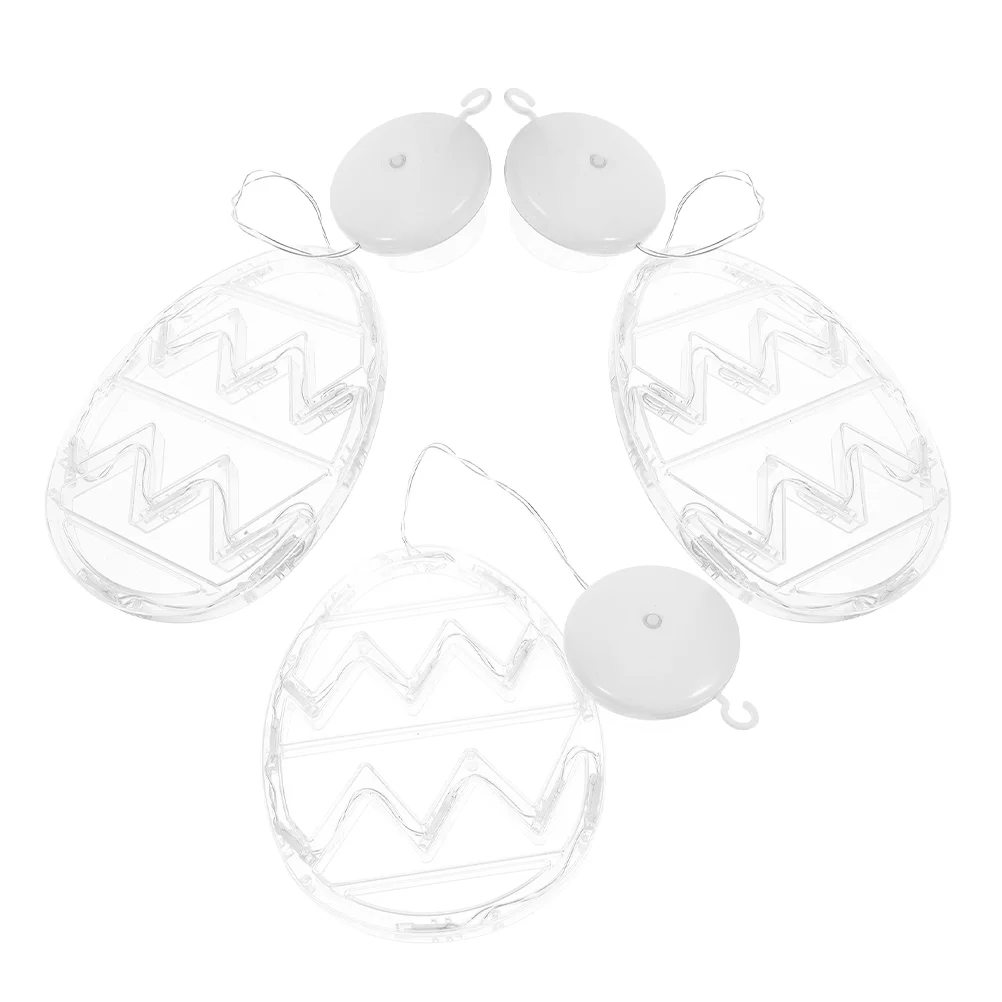 

3pcs Easter Egg Shaped Window Lamp with Suction Cup Easter Window Hanging Decoration