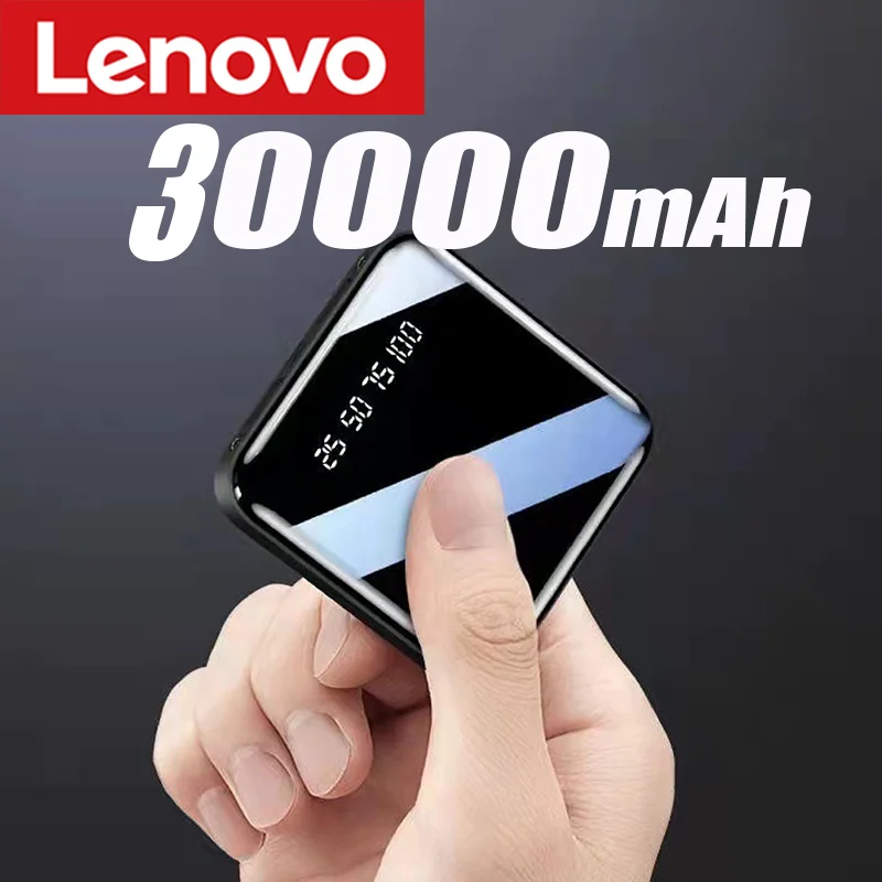 Lenovo Mini Power Bank 30000mAh Fast Charging Powerbank LED HD Display Two-way Quick Charge External Battery Charger for Phone