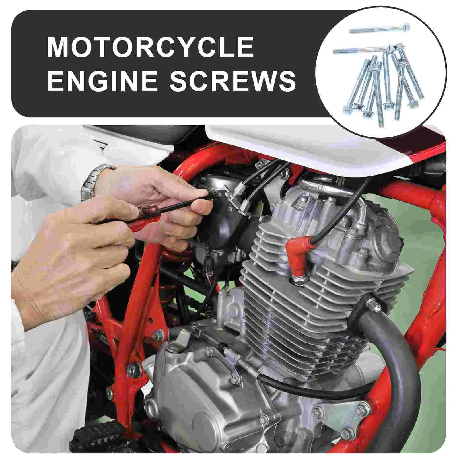 10 Pcs Engine Screw Screws Mounting and Bolts Hardware Kit Motorcycle Nuts Assortment Metal Accessories