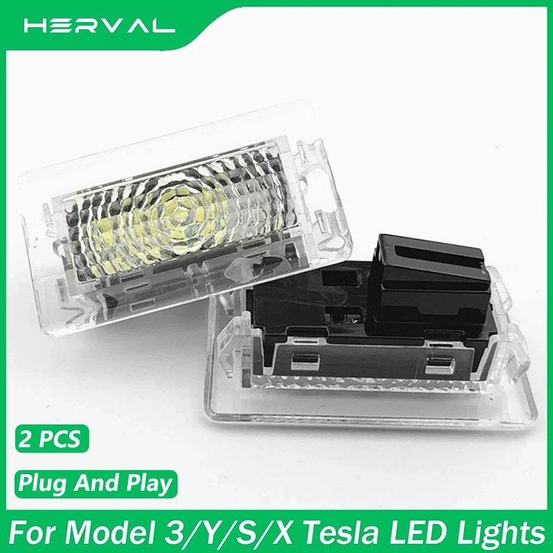 

for Tesla Model 3 Y S X 2pcs/Set LED Interior Lights Ultra-bright Lighting Bulbs Fits for Trunk Door Puddle, Foot-well Light