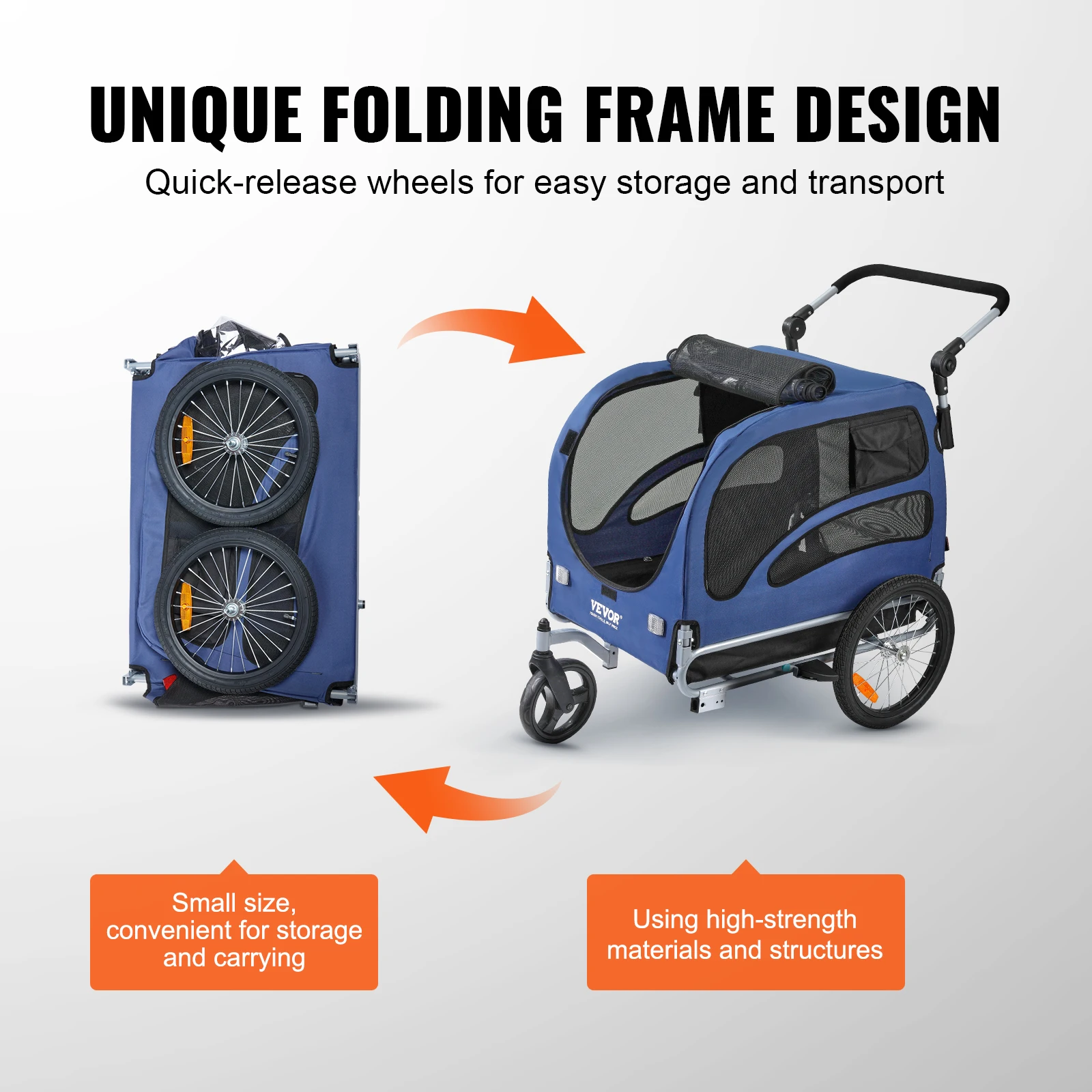 VEVOR 100 lbs Dog Bike Trailer and Stroller