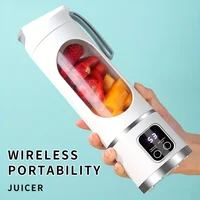 Presse-agrumes électrique portable, recharge USB, mini presse-agrumes sans fil, bouteille de 450 ml, mixeur de fruits, mixeur portable pour la maison, les voyages, le bureau 4