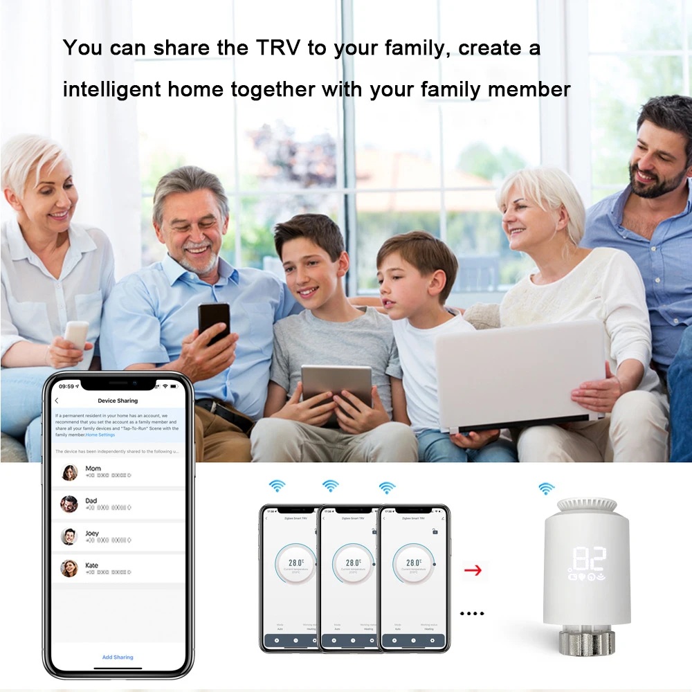 Electric Thermostat, Thermostatic Radiator Valve-Tuya Zigbee Thermostatic Radiator Valves Wireless App Control Heating Thermostat