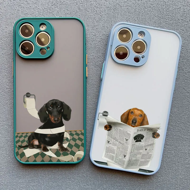 Adorable Cartoon Dog Newspaper Shockproof Phone Case - Lovely Protective Cover