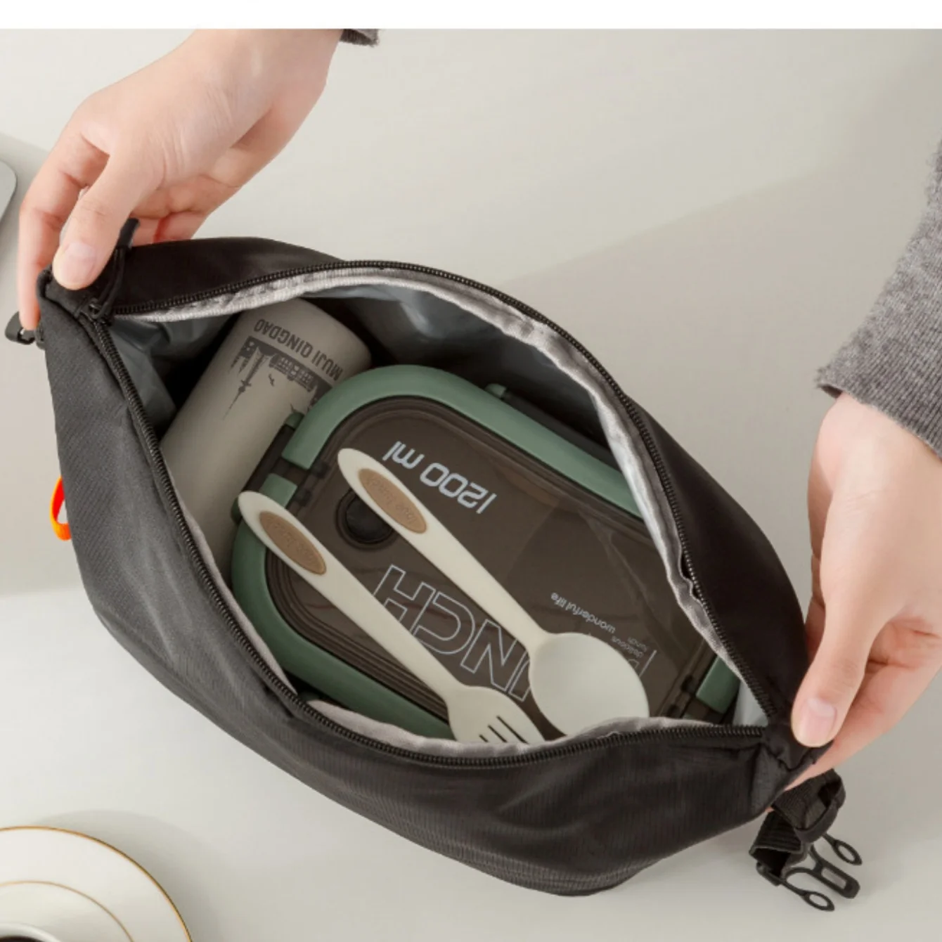 Lunch Bag Insulated Lunch Box, Small Leakproof Cooler Food Lunch Containers Reusable High Capacity Bags for Work, Travel - 5