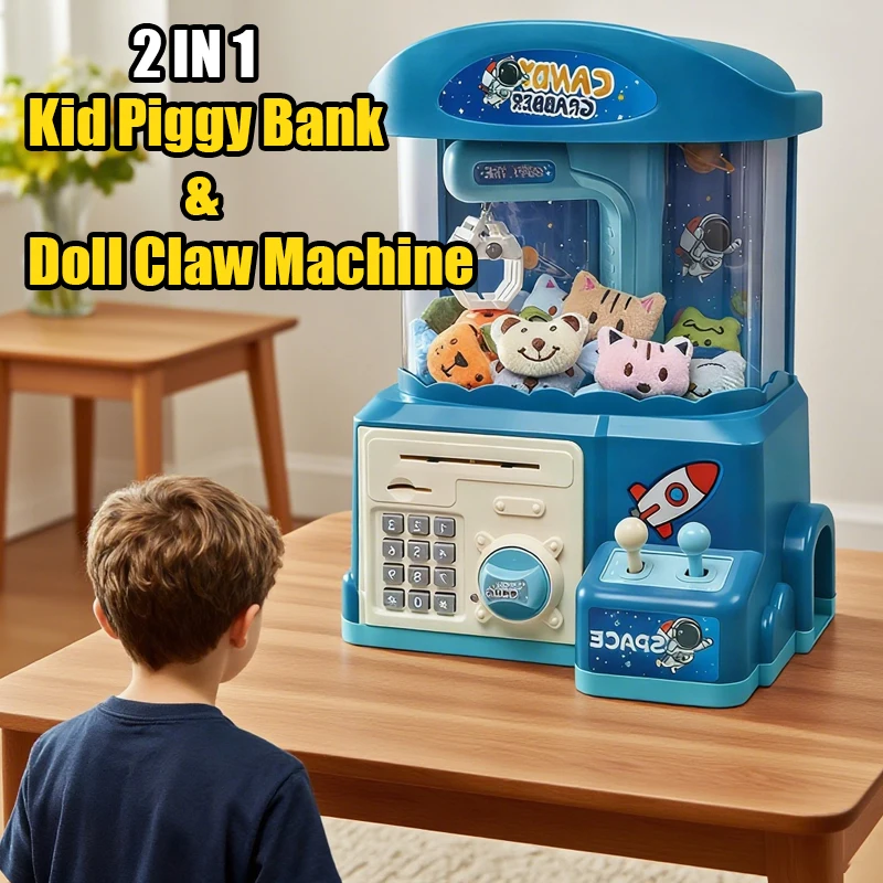Coin Operated Claw Machine Piggy Bank Toy Game