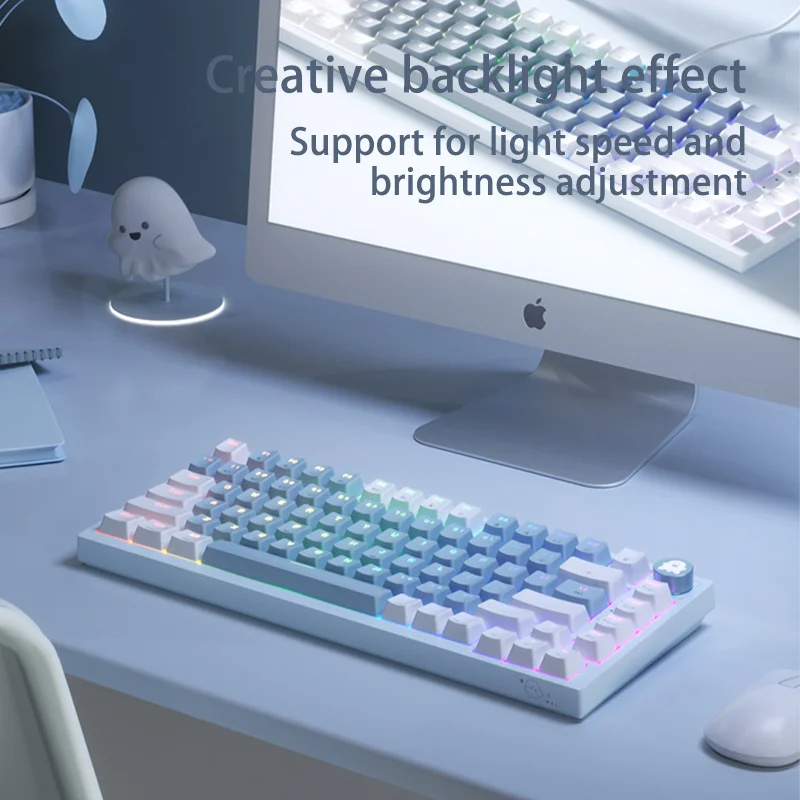 Teclado Mecânico sem Fio Bluetooth Sk82 2.4g Modos Rgb Backlight Hot Swap Estrutura de Junta Jogos Jogos - Imagem 3