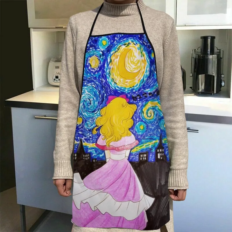 Candy Candy Cartoon Kitchen Apron Dinner Party Cooking Apron Adult Baking Accessories Waterproof Fabric Printed Cleaning Tools