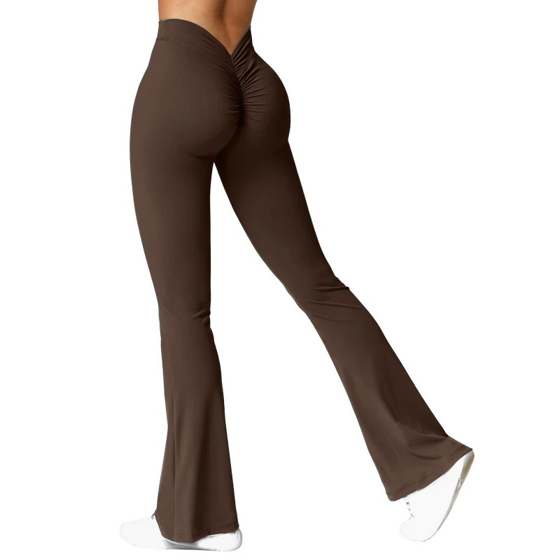 Seamless micro horn Yoga pants Sports fitness pants women's high-waisted hip lift leggings