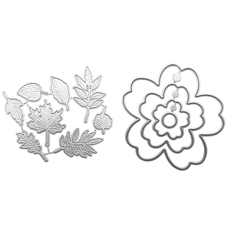 

Flower Leaves Cutting Dies Plant Embossing Die Cuts Stencil for Birthday Card Making DIY Scrapbooking Album Invitation 69HF