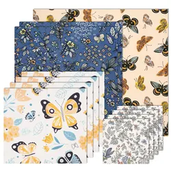 Eco - Friendly Beeswax Wraps Set - 11 Reusable Organic Cotton Covers for Bread, Sandwiches, Cheese, and More (11Pcs)