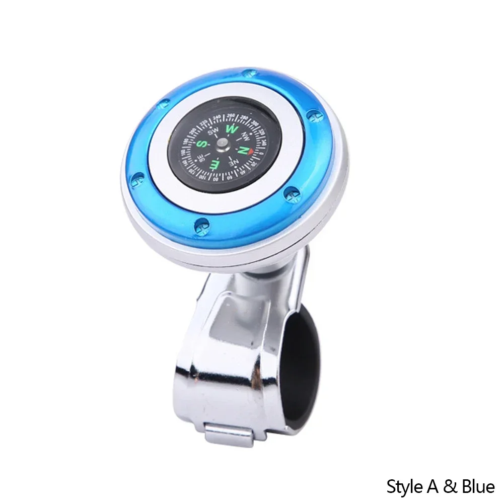 Universal 360° Rotating Metal Steering Wheel Spinner Knob with Compass