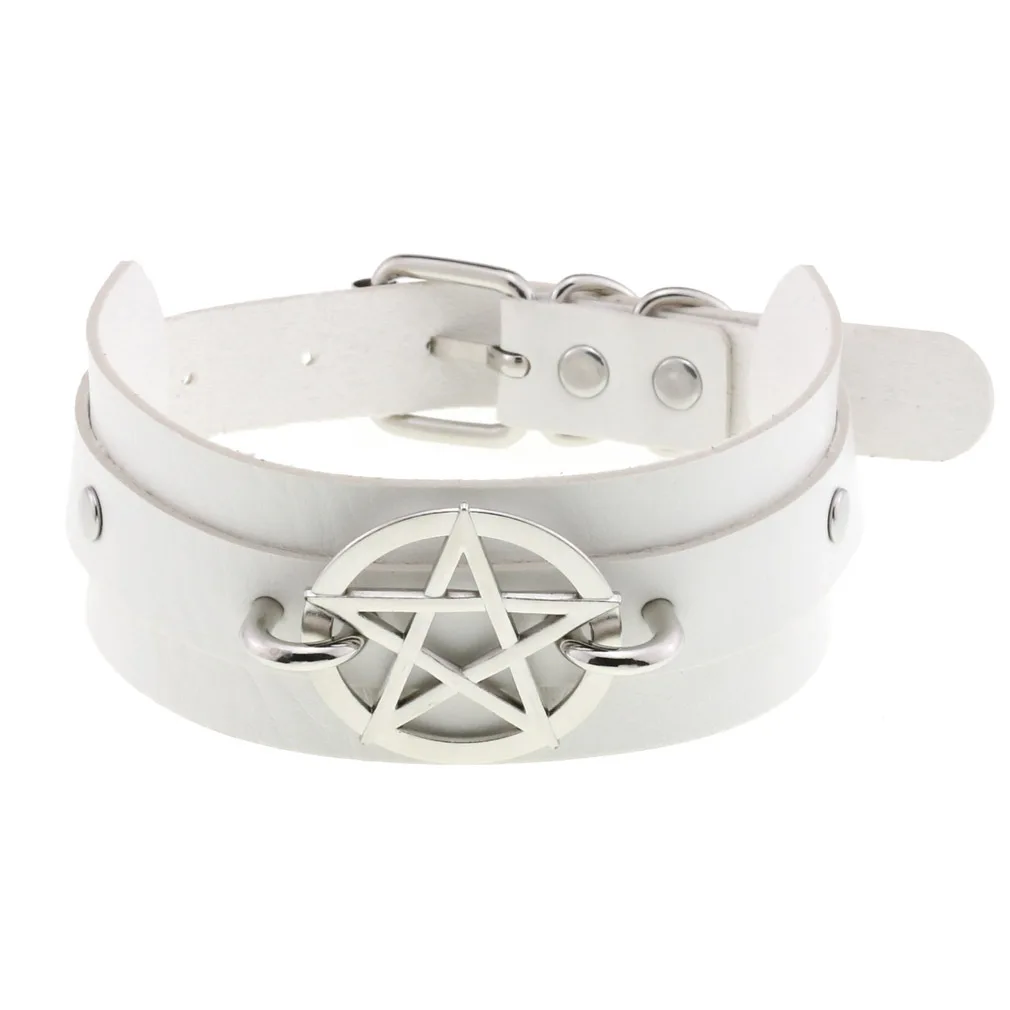 White Leather Choker Punk Goth | Sexy Harajuku Choker