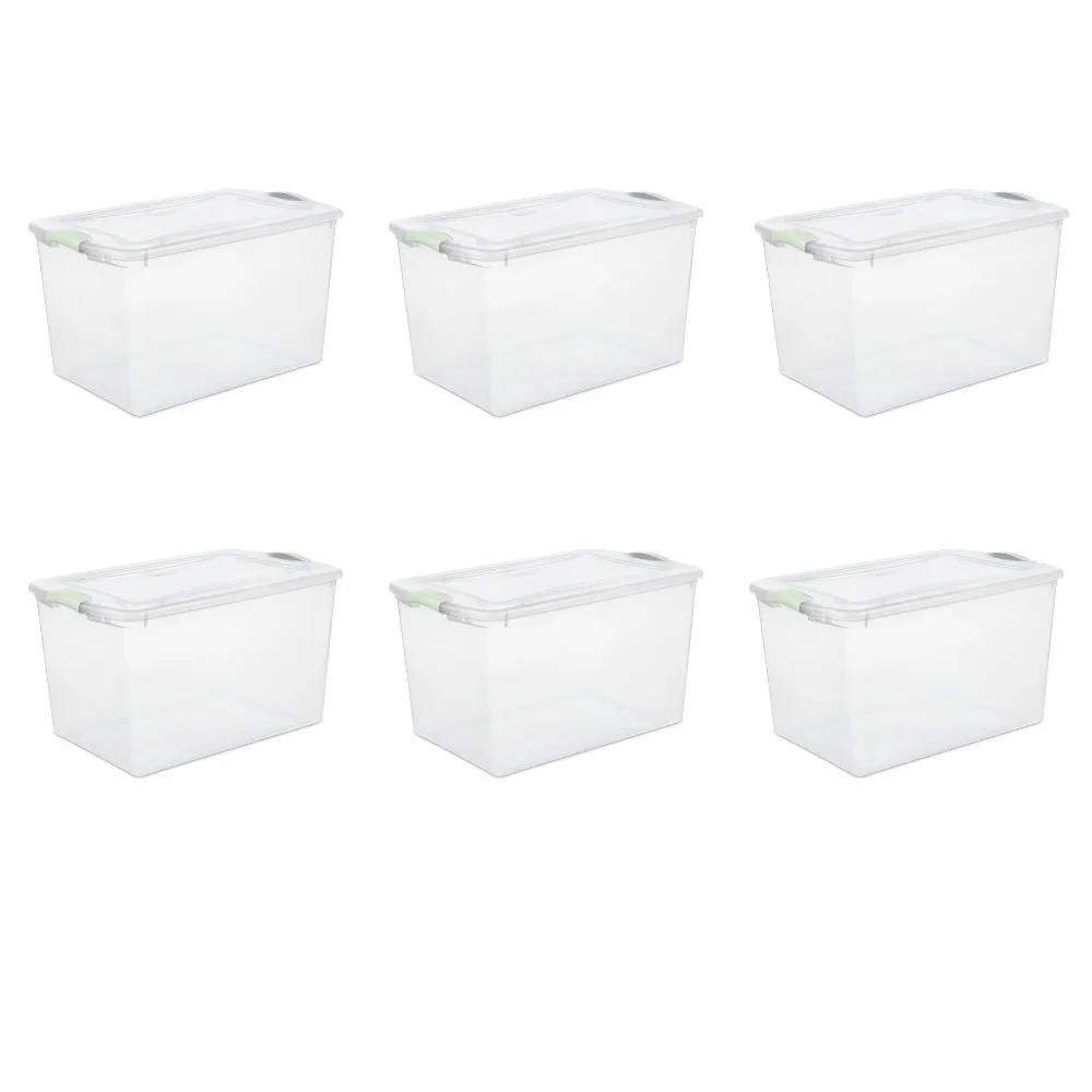 Sterilite 66 Qt. Latch Box Plastic Adult, Soft Sea 6
