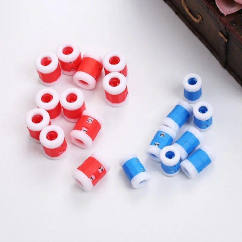 2 Large Red +2 Small Blue Plastic Knit Knitting Needles Row Counter Lines  Number Calculator Tool - AliExpress