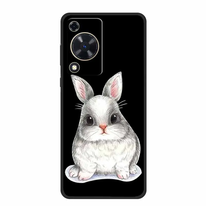 Black Silicone Soft Phone Case with Cartoon Design