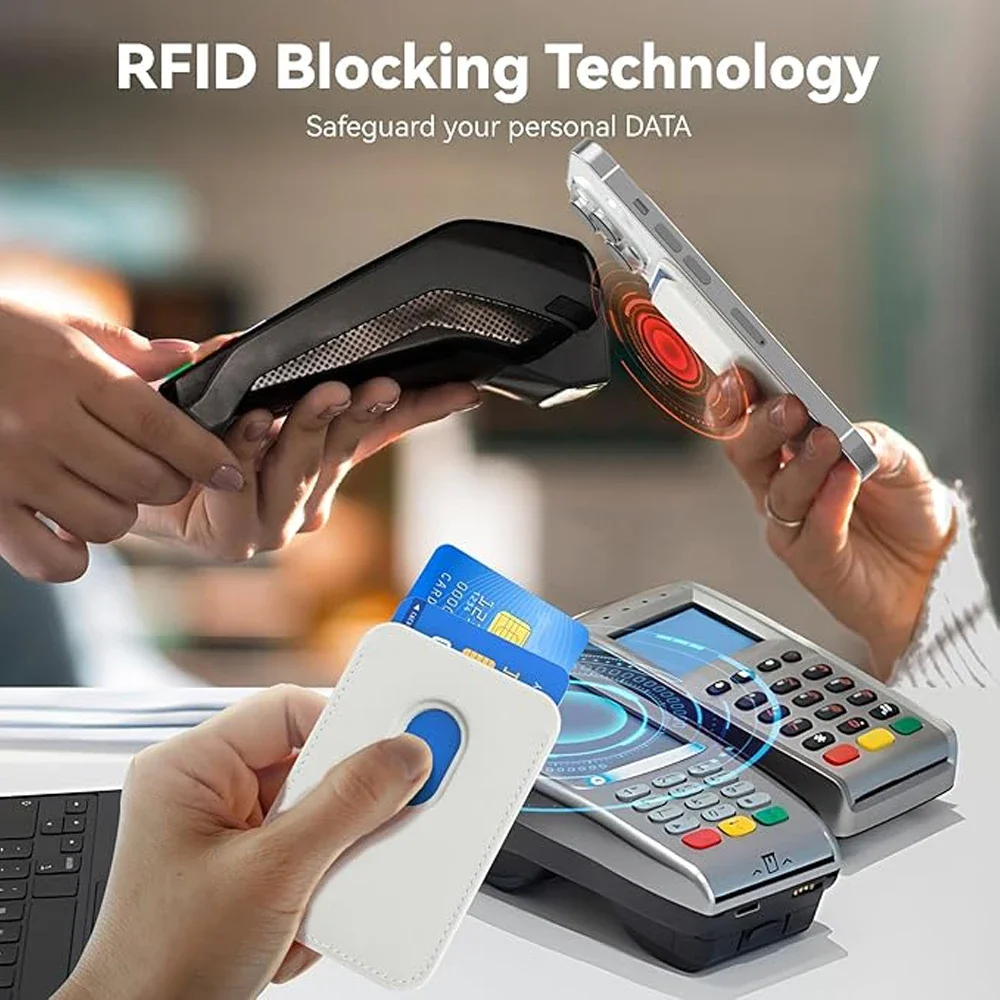 Leather MagSafe Wallet with Strong Magnetic Closure and RFID Blocking Technology