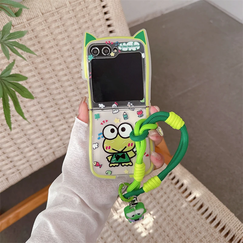 Cute Cartoon Sanrio For Keroppi Phone Case With Lanyard Samsung
