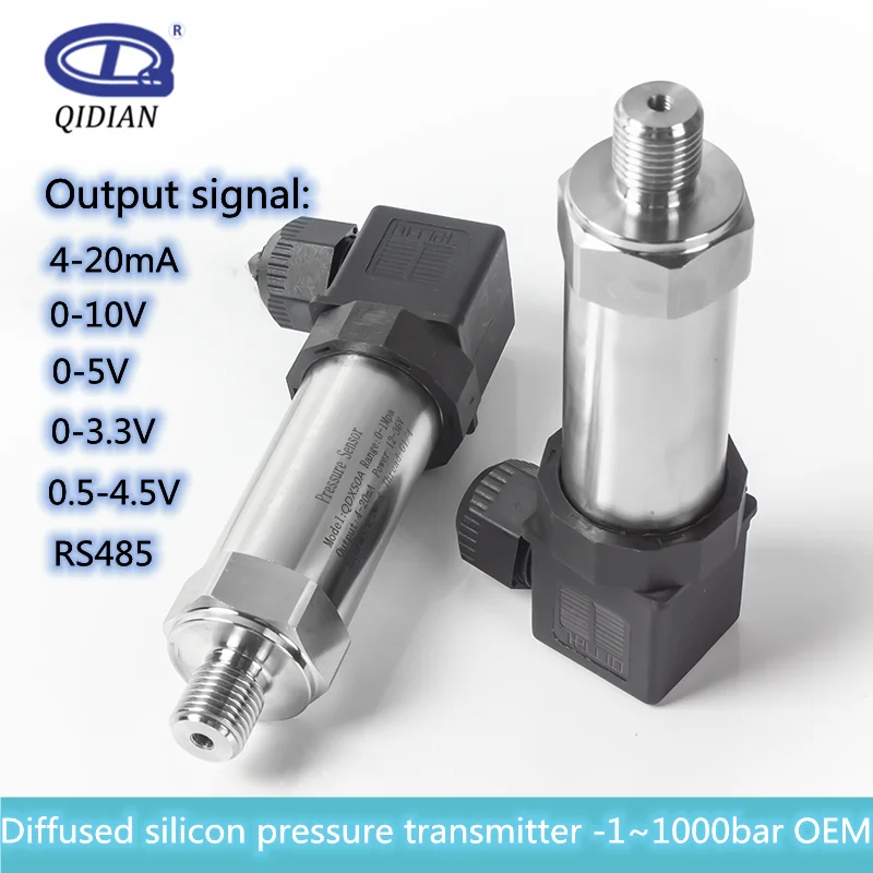 4-20mA 0-3.3V Pressure Sensor, 0.1bar 1Mpa 100psi pressure, 24V Supply, G1/4" pressure 0.2bar 1 bar 20 bar 50 100bar 150bar